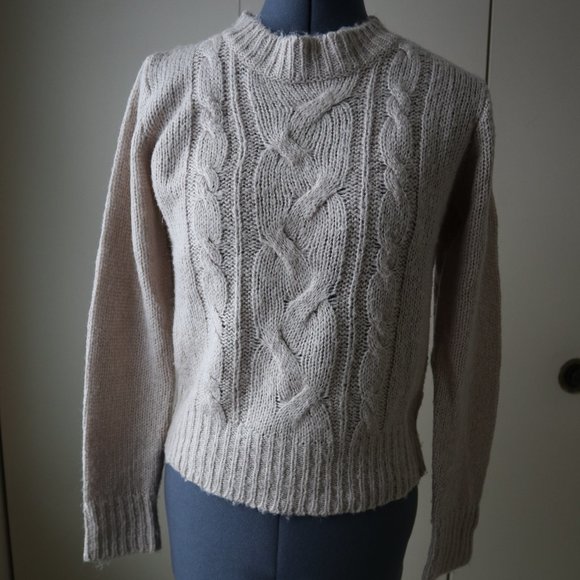 Cable Knit Beige Sweater - Picture 6 of 8
